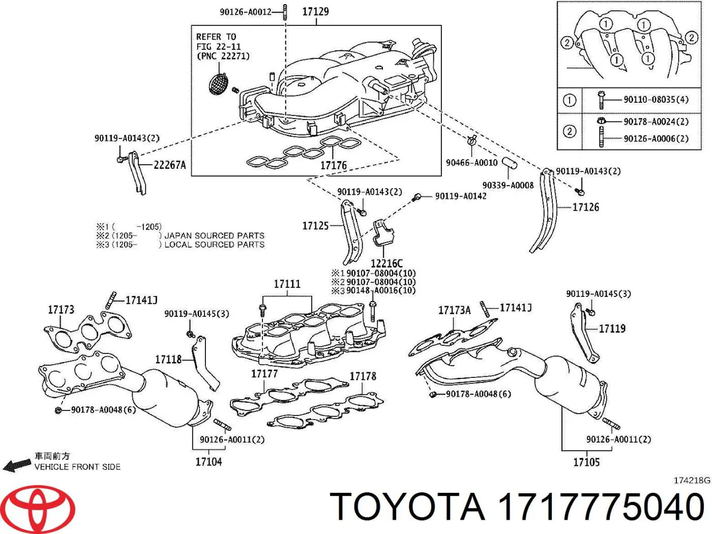 Прокладка впускного колектора Toyota 1717775040 ціна, від 13.14 USD