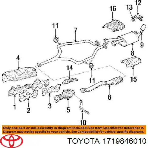 Купити 1719846010 Toyota Прокладка випускного колектора, права