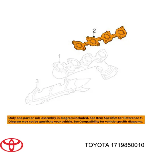 Прокладка випускного колектора, ліва Toyota 4Runner (GRN21, UZN21) (Тойота 4 раннер)
