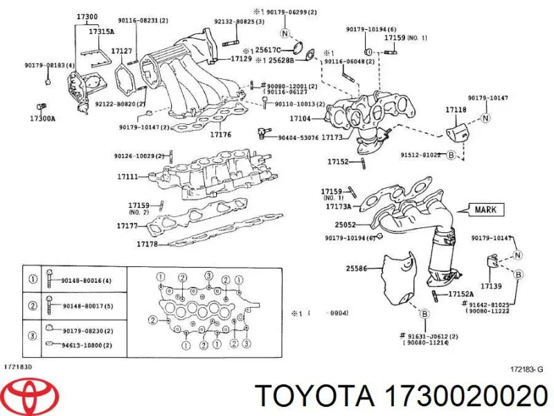 Клапан / актуатор приводу заслінок впускного колектора Toyota 1730020020 ціна, від 87.50 USD