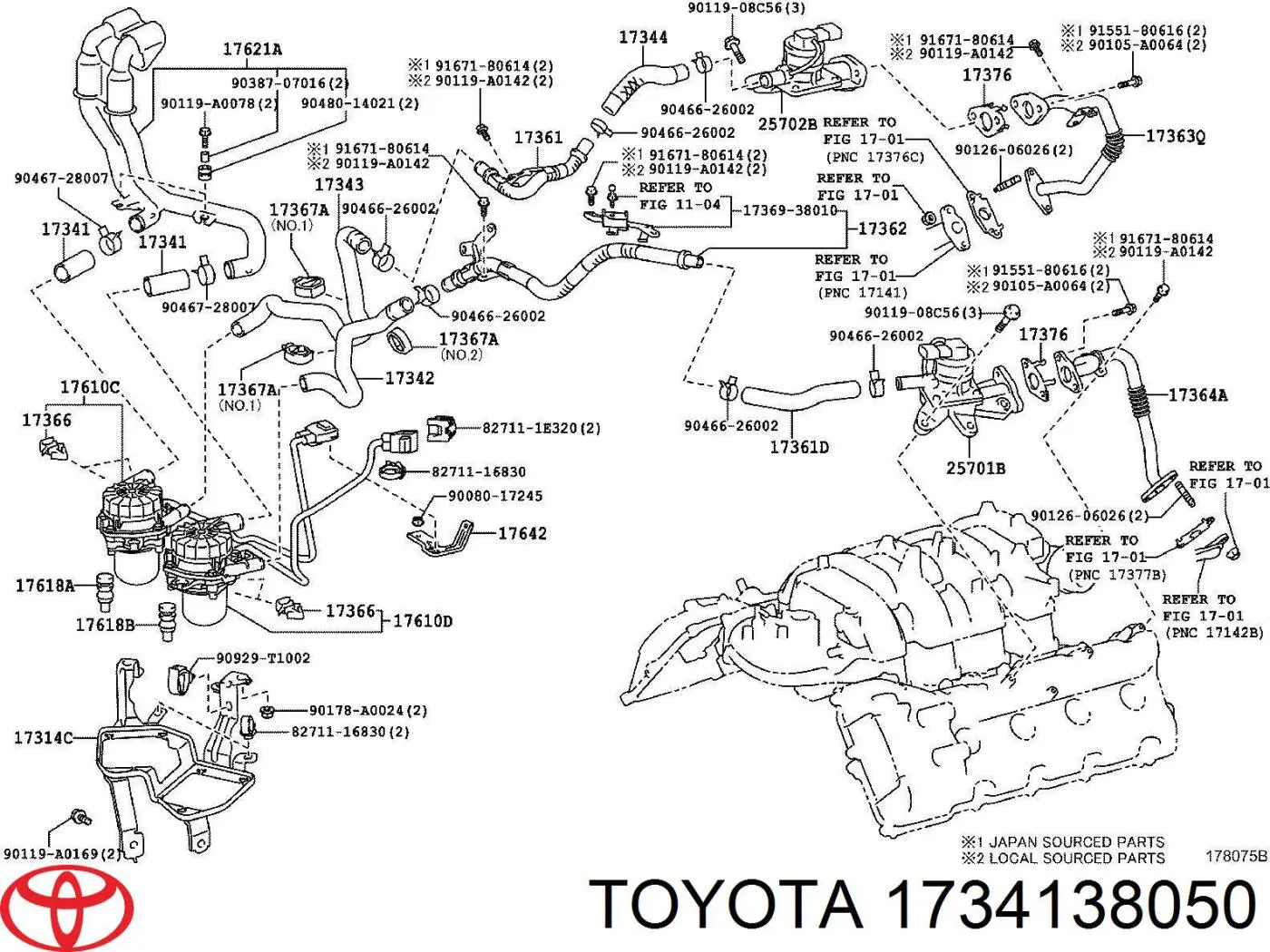  Toyota 1734138050 ціна, від 19.00 USD