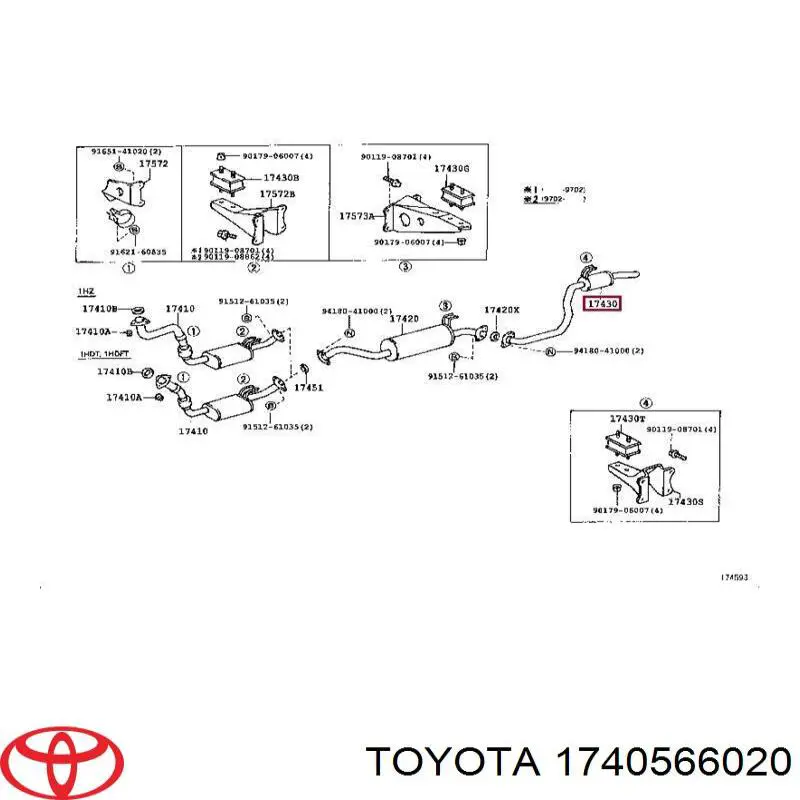 1740566020 Toyota глушник, задня частина