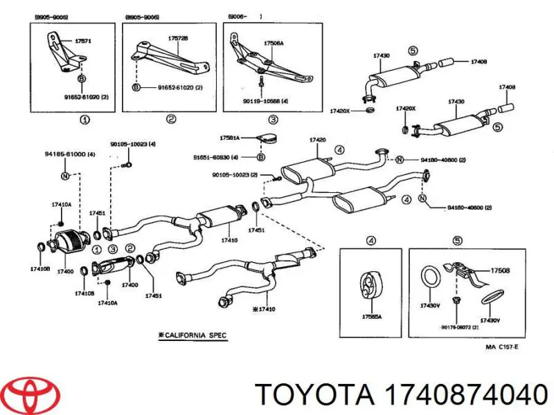 Насадка на глушник Toyota 1740874040 ціна, від 50.68 USD