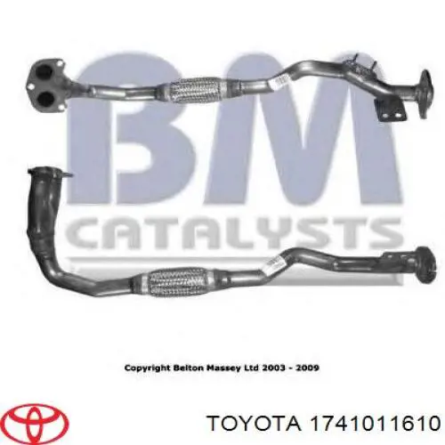 Купити 1741011610 Toyota Труба приймальна (штани) глушника, передня
