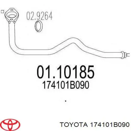 174101B090 Toyota труба приймальна (штани глушника, передня)