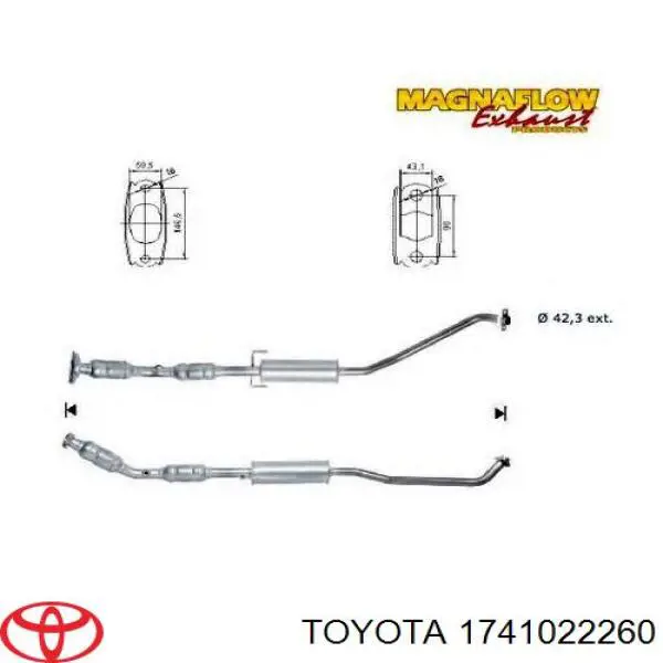 Купити 1741022260 Toyota Глушник, передня частина