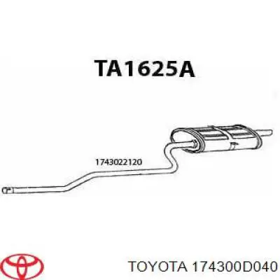 Вихлопна труба Toyota 174300D040 ціна, від 88.37 USD