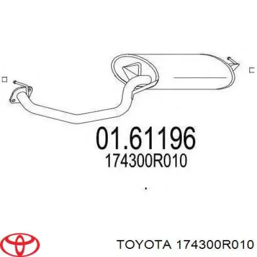 Вихлопна труба Toyota 174300R010 ціна, від 33.86 USD