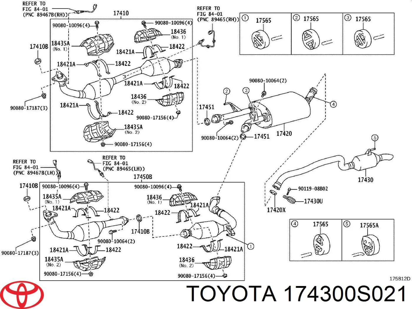 174300S021 Toyota Глушник, задня частина
