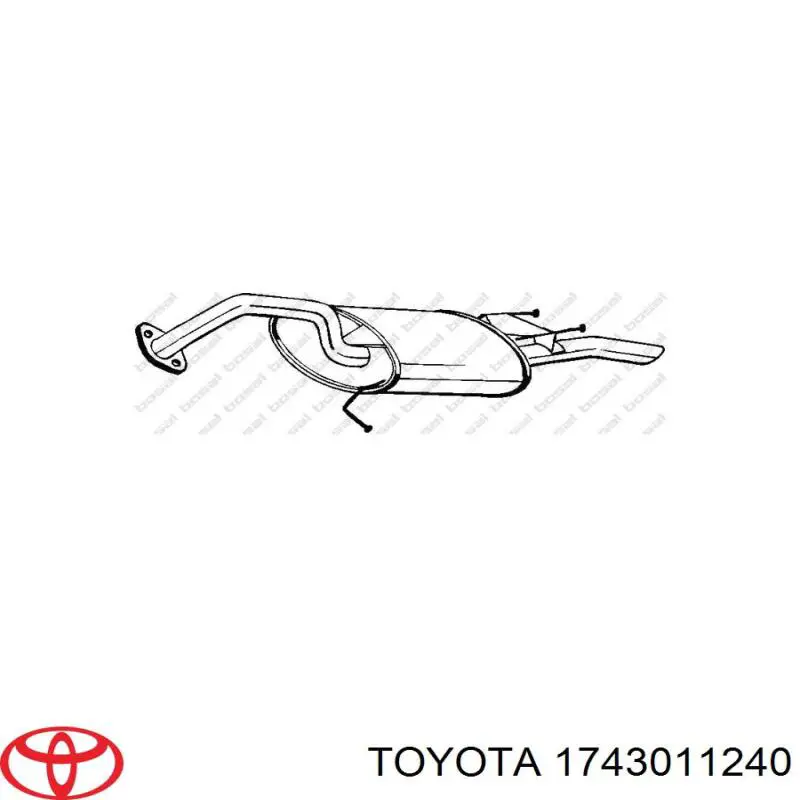Вихлоп Toyota 1743011240 ціна, від 108.66 USD