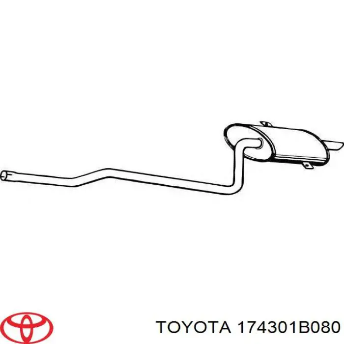 174301B080 Toyota Глушник, задня частина