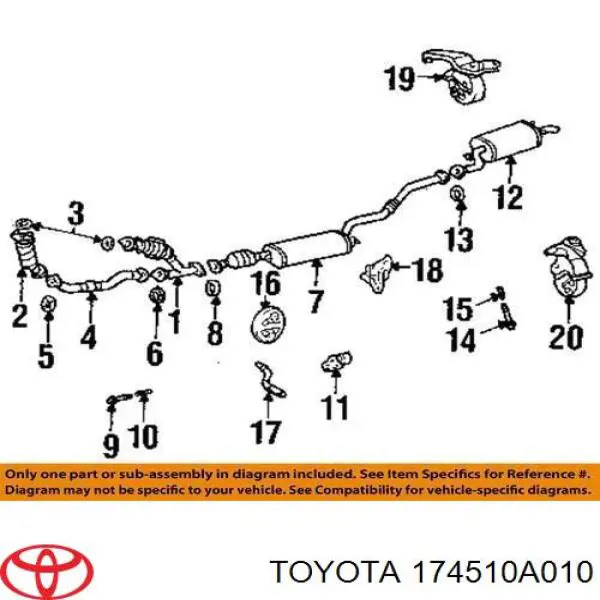 Кільце приймальної труби глушника 174510A010 Toyota