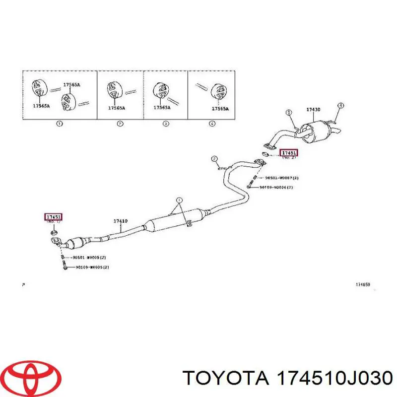 174510J030 Toyota прокладка прийомної труби глушника