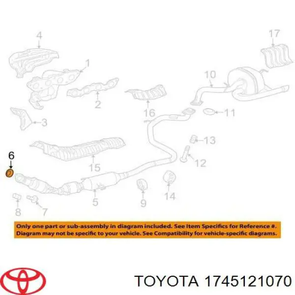 1745121070 Toyota прокладка прийомної труби глушника