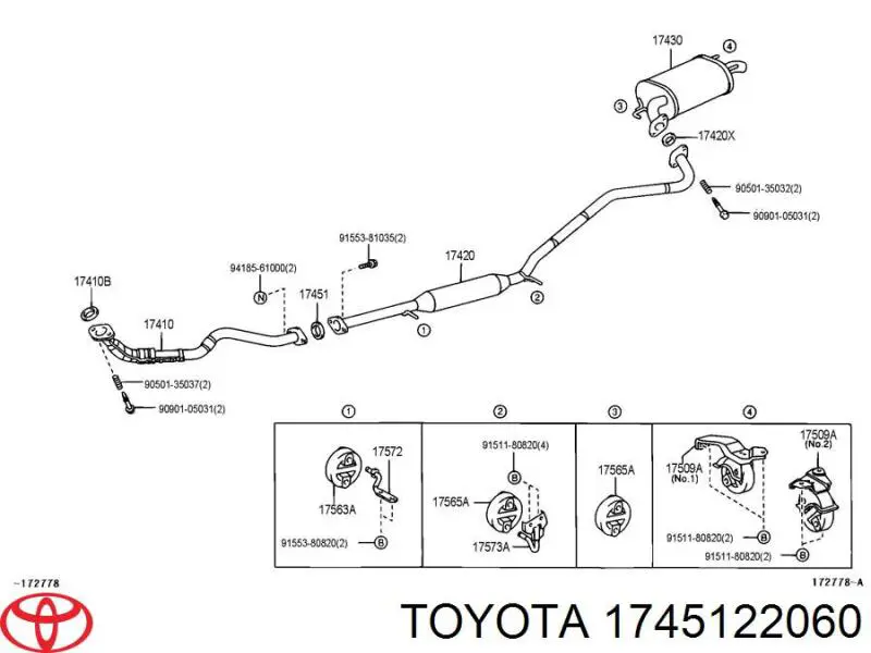 1745122060 Toyota кільце приймальної труби глушника