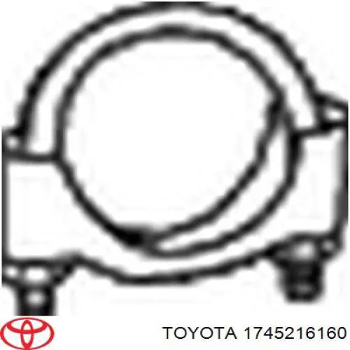 1745216160 Toyota кронштейн/хомут глушника, передній