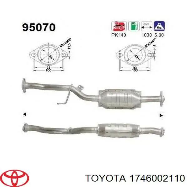 1746002090 Toyota Каталітичний нейтралізатор відпрацьованих газів