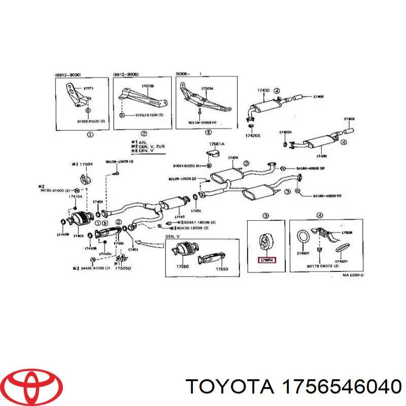 1756546040 Toyota подушка кріплення глушника
