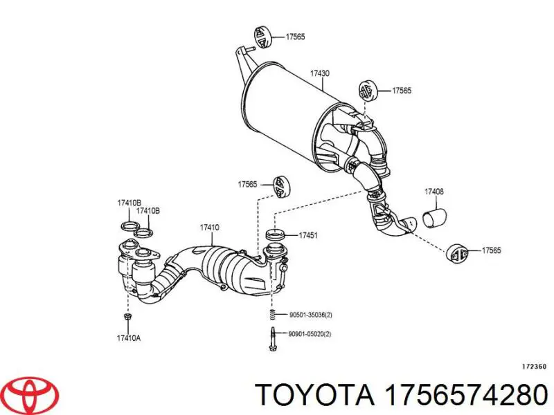 1756574280 Toyota подушка кріплення глушника