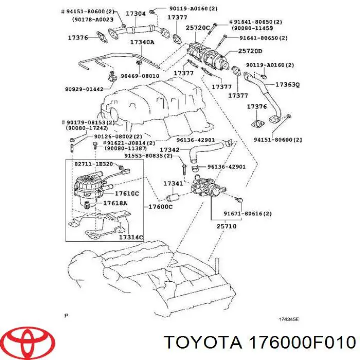 Насос повітряний Toyota 176000F010 ціна, від 190.04 USD