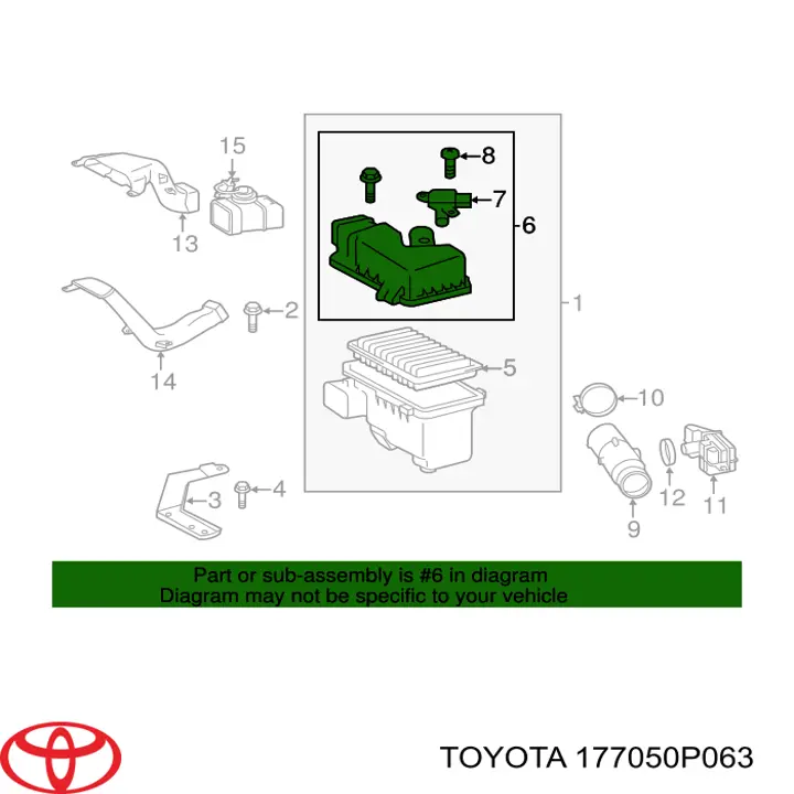 177050P063 Toyota Корпус повітряного фільтра, верхня частина