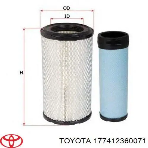 177412360071 Toyota Повітряний фільтр двигуна