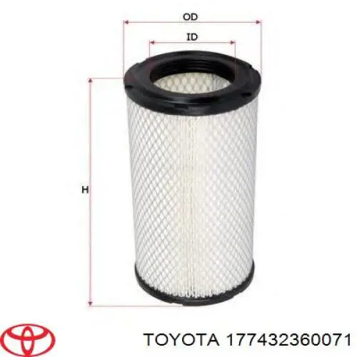 Повітряний фільтр 177432360071 Toyota
