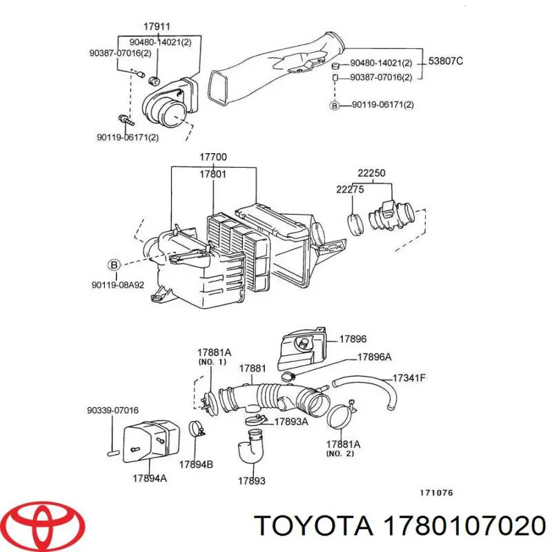 1780107020 Toyota фільтр повітряний