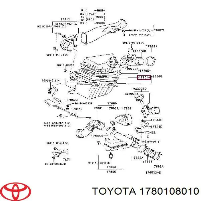 Елемент повітряного фільтра Toyota 1780108010 ціна, від 5.58 USD