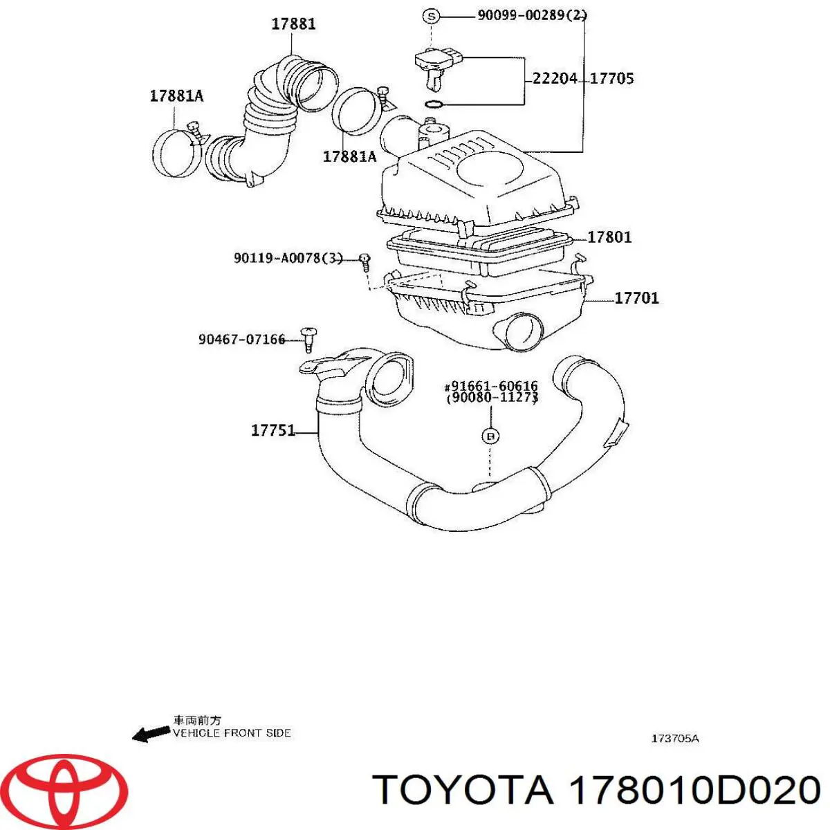 Купити 178010D020 Toyota Автомобільний фільтр повітря