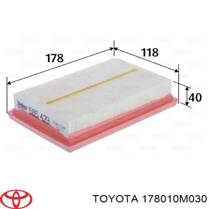 Елемент повітряного фільтра Toyota 178010M030 ціна, від 4.77 USD