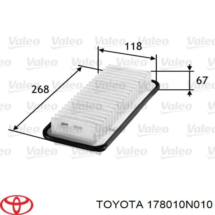 Повітряний фільтр 178010N010 Toyota