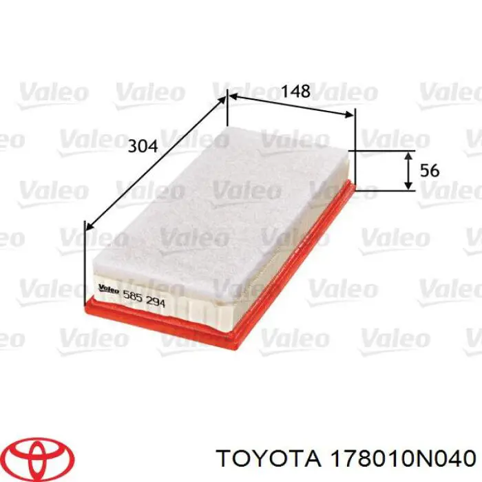 Елемент повітряного фільтра Toyota 178010N040 ціна, від 8.50 USD