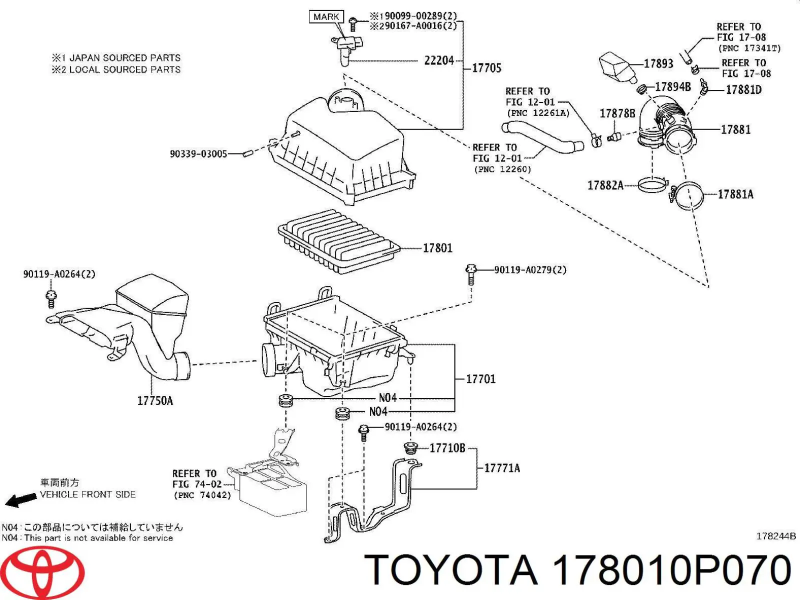 178010P070 Toyota фільтр повітряний