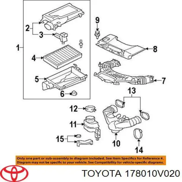 Повітряний фільтр 178010V020 Toyota