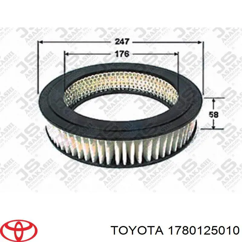 Повітряний фільтр 1780125010 Toyota