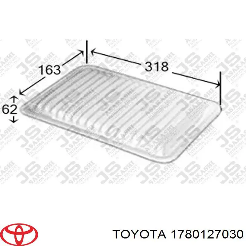 Повітряний фільтр 1780127030 Toyota