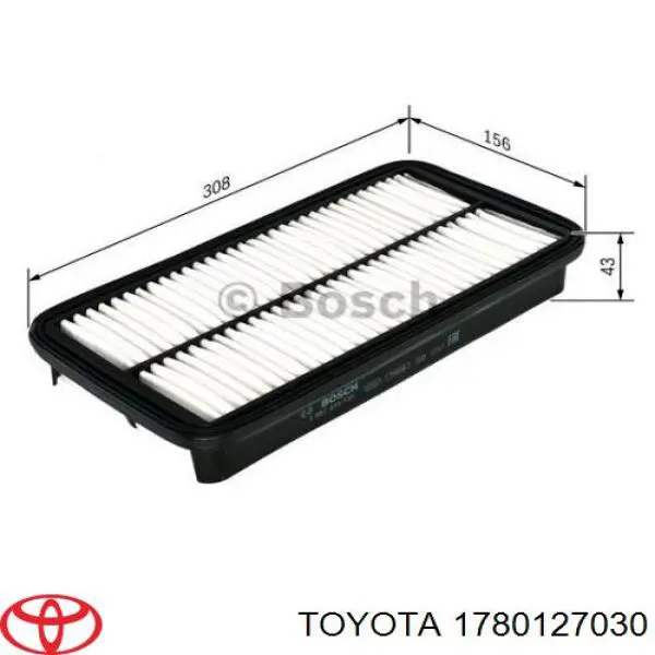 Елемент повітряного фільтра Toyota 1780127030 ціна, від 8.60 USD
