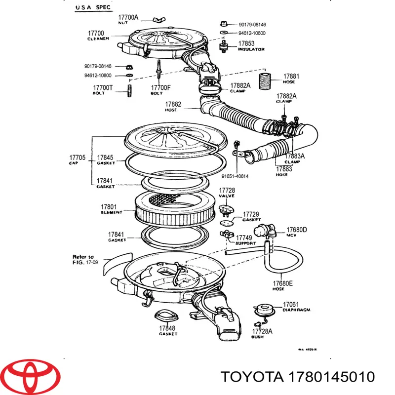 1780145010 Toyota фільтр повітряний