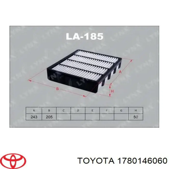 Купити 1780146060 Toyota Автомобільний фільтр повітря
