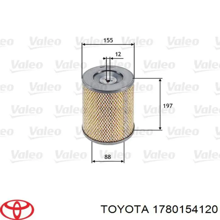 Фільтр повітряний 1780154120 Toyota