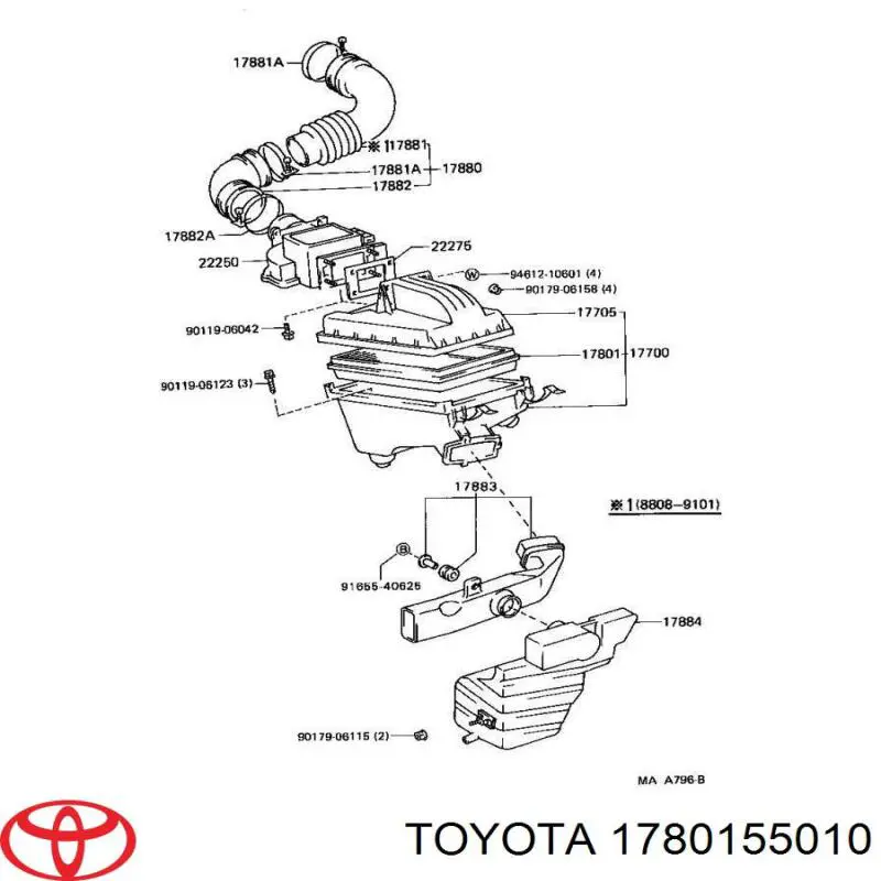 1780155010 Toyota фільтр повітряний