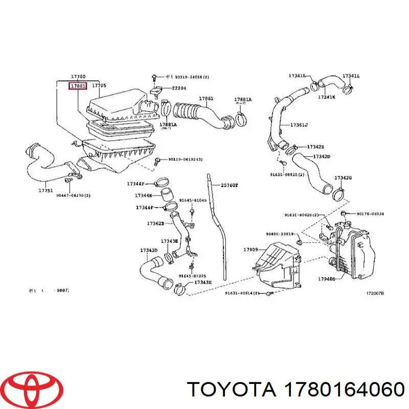Купити 1780164060 Toyota Автомобільний фільтр повітря
