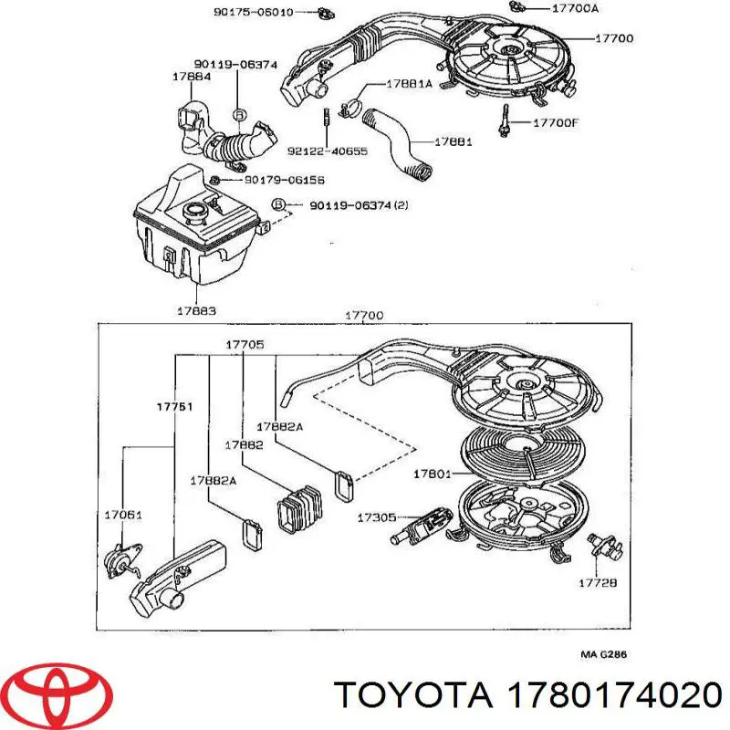 Повітряний фільтр 1780174020 Toyota