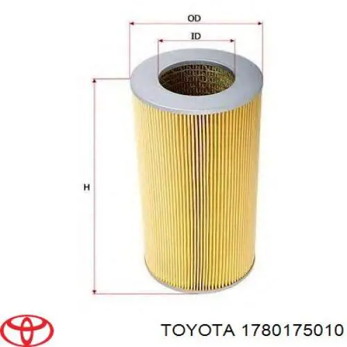 Елемент повітряного фільтра Toyota 1780175010 ціна, від 7.60 USD