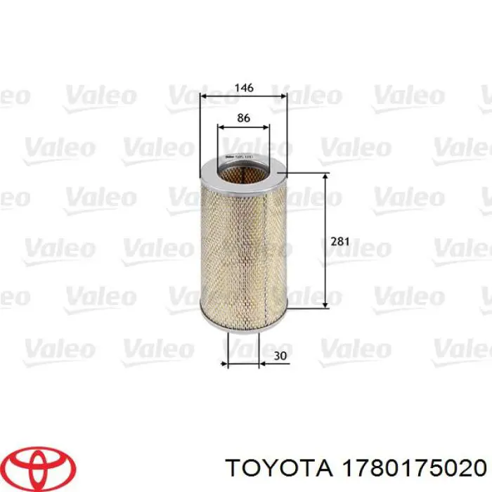 Фільтр повітряний 1780175020 Toyota