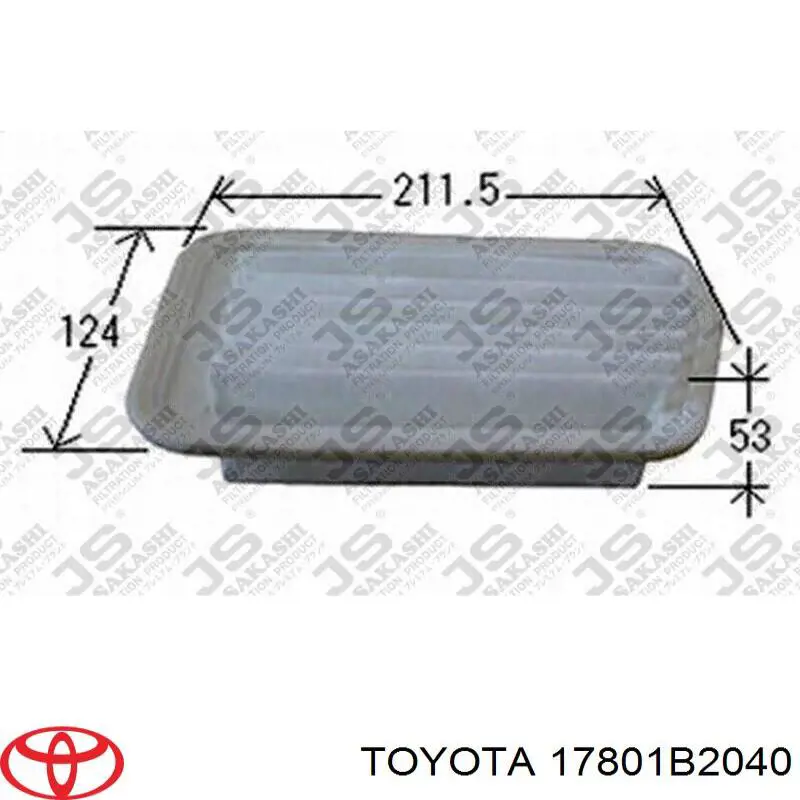 Купити 17801B2040 Toyota Автомобільний фільтр повітря
