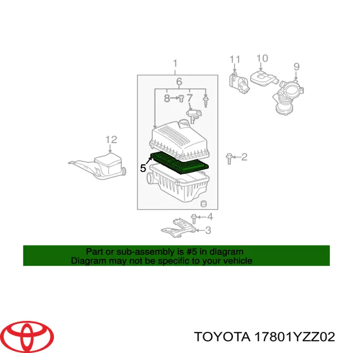 17801YZZ02 Toyota фільтр повітряний
