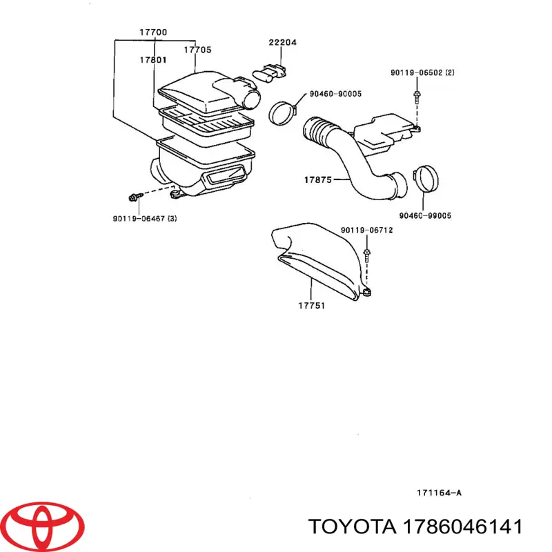 Патрубок витратоміра повітря 1786046141 Toyota