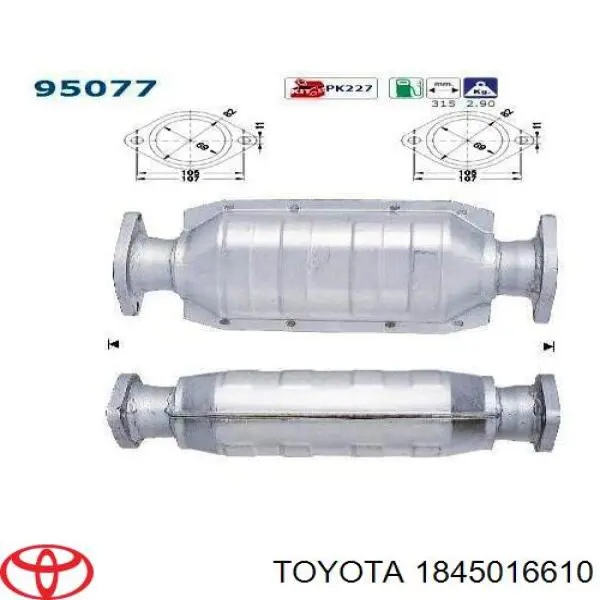Конвертор-каталізатор (каталітичний нейтралізатор) Toyota 1845016610 ціна, від 82.35 USD